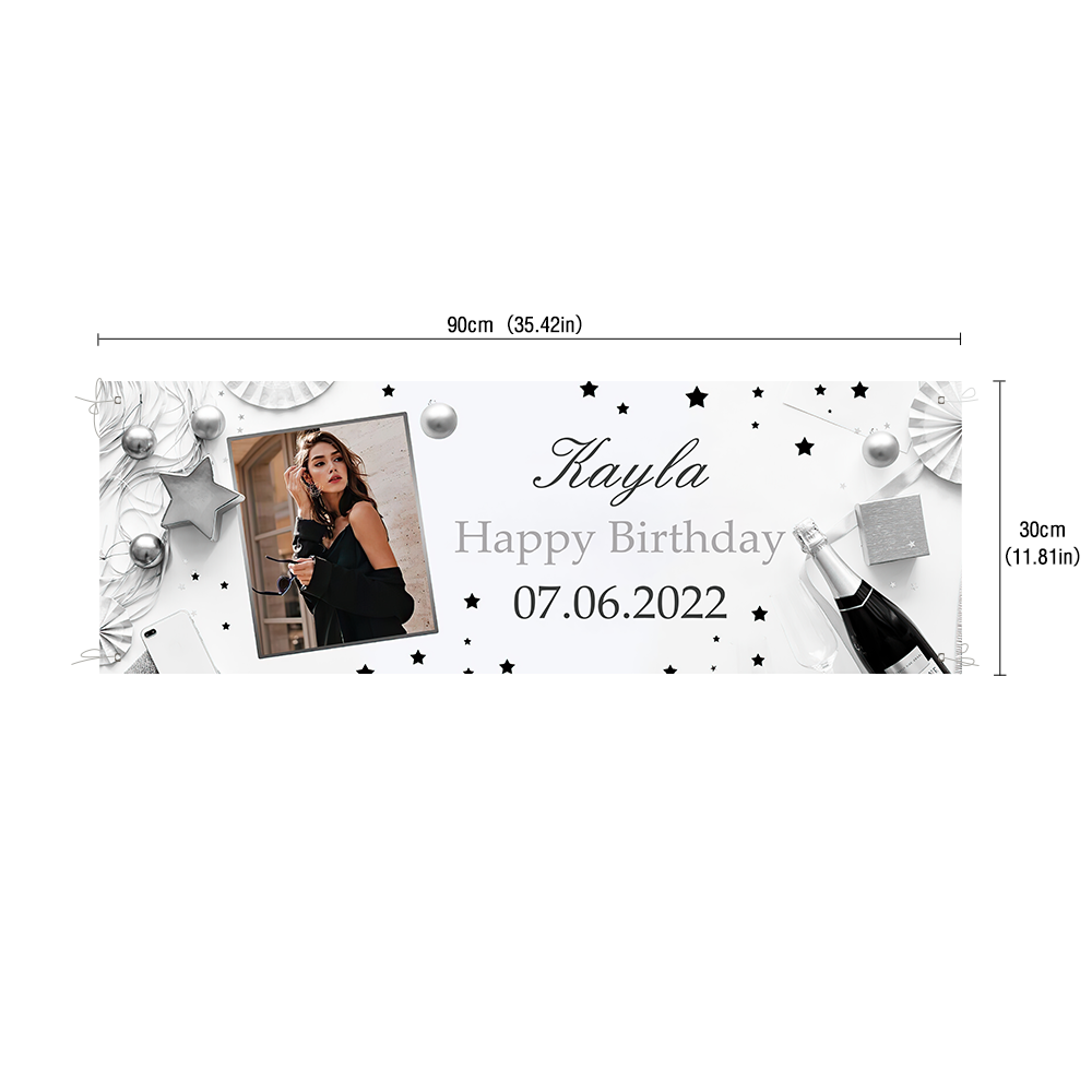 Custom Happy Birthday Banner Personalised Birthday Party Backdrop