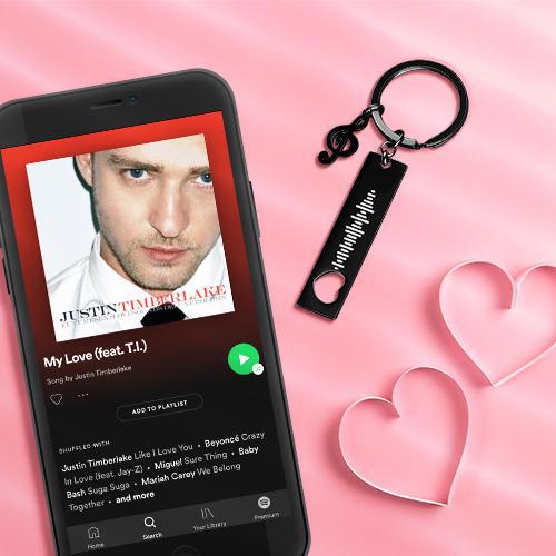 Custom Scannable Music Code Keychain with Muisc Note