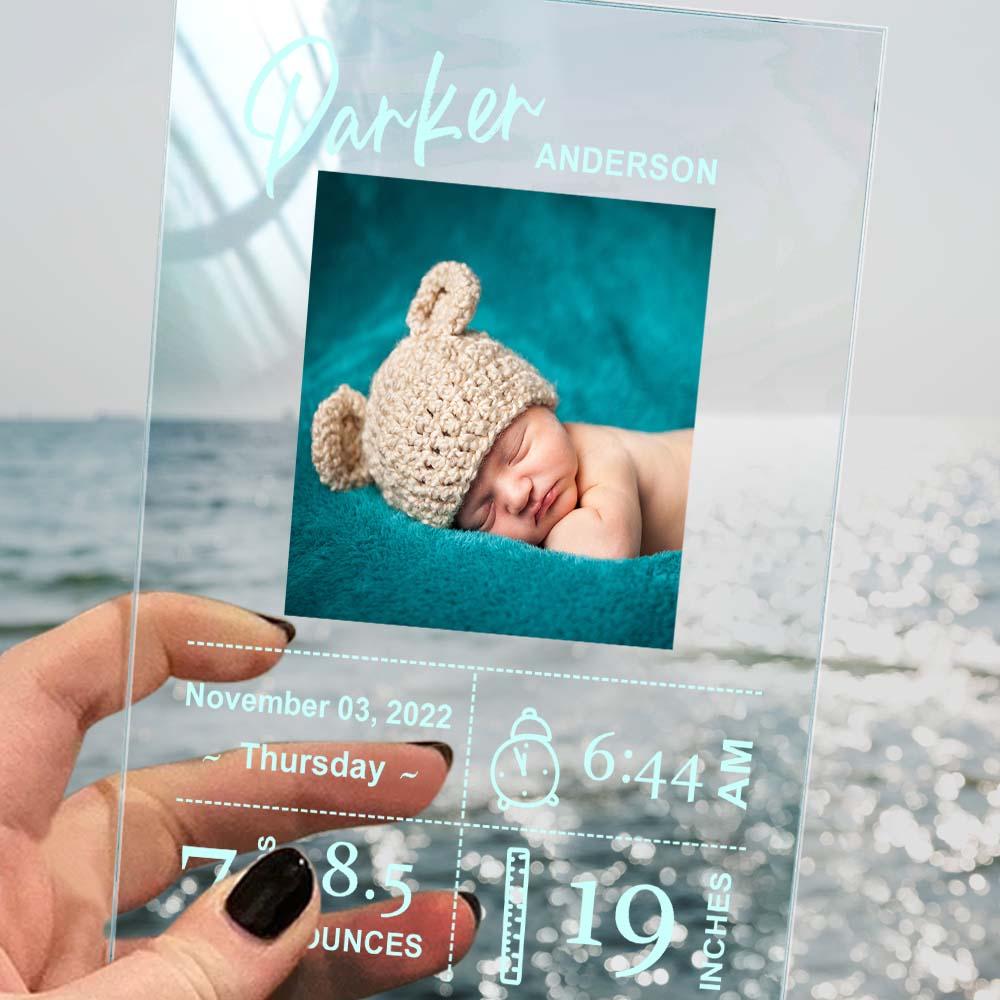 Personalised Baby Birthday Plaque Custom Baby Photo Plaque Gift