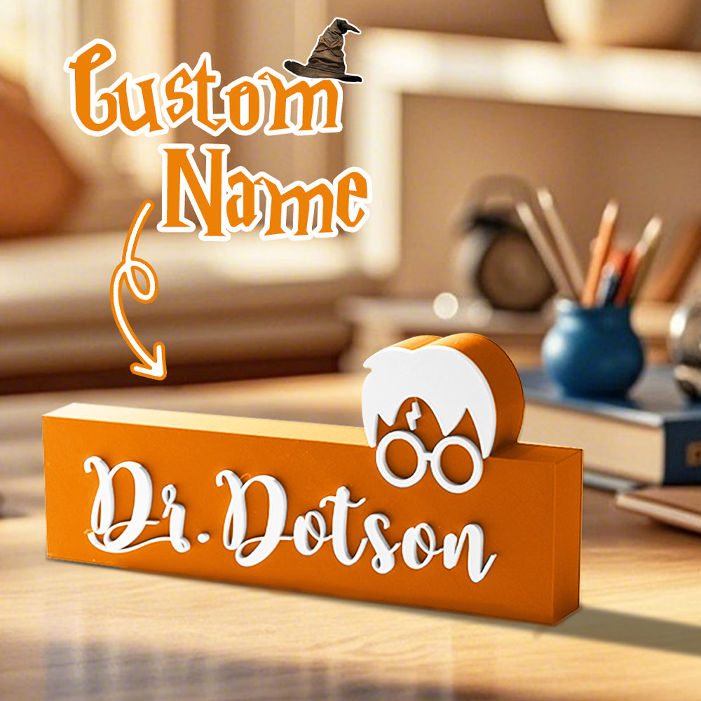 Personalised 3D Print Wizard Name Sign for Teacher and Librarian