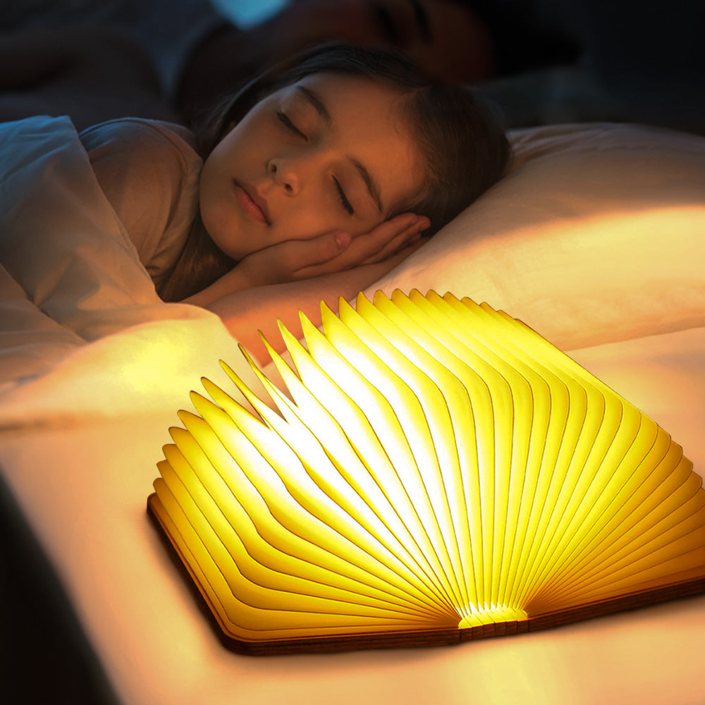Customised Wooden Folding Magnetic Book Lamp with Photo and Text