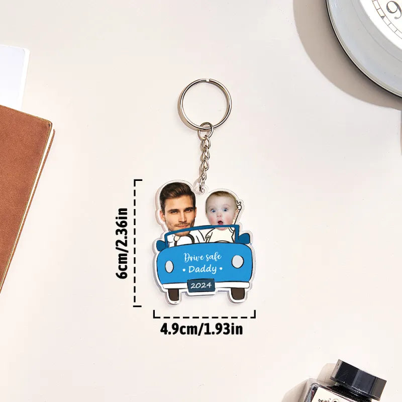 Personalised Drive Safe Keychain Custom Car Style Keychain Gifts for Dad