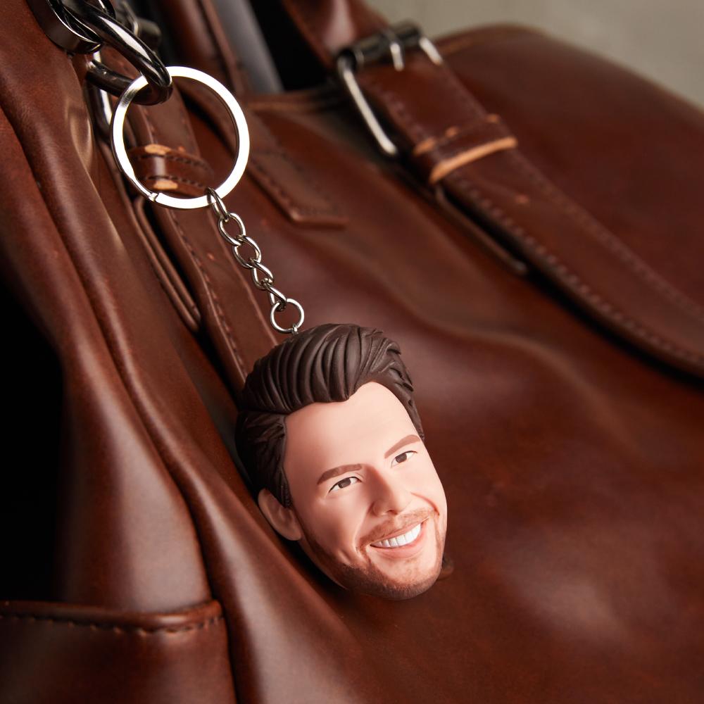 Personalised Bobblehead Keychain - Custom 1 Person Head Design