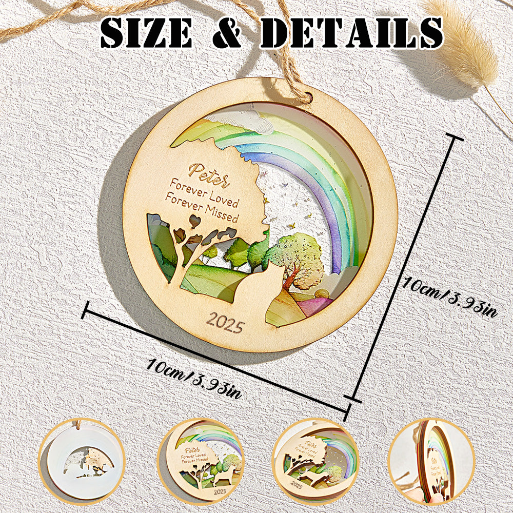 Personalised Rainbow Bridge Pet Ornament Memorial Pet Loss Gift for Pet Lovers