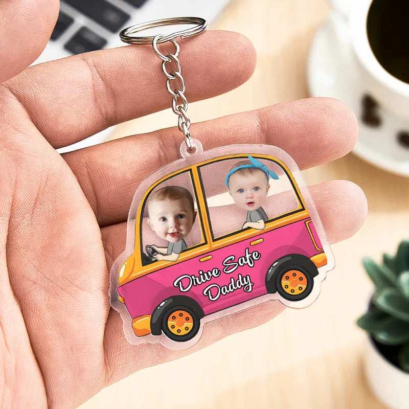 Personalised Drive Safe Keychain Custom Car Style Keychain Gifts for Dad
