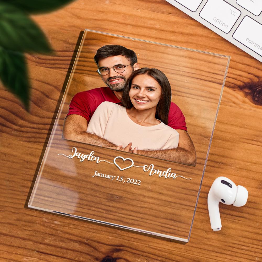 Custom Photo Acrylic Plaque Gift For Boyfriend Engagement Gift Personalised Wedding Gift For Couple