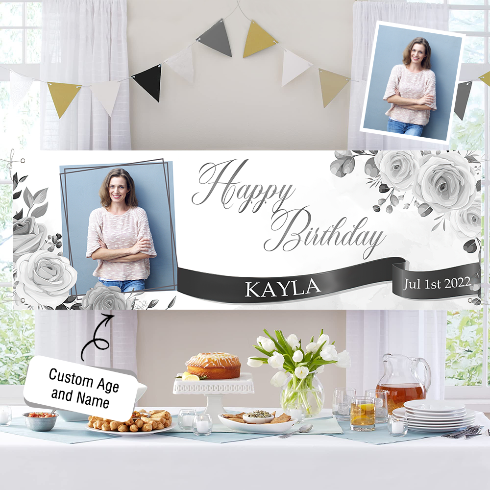 Custom Happy Birthday Banner Personalised Birthday Party Backdrop