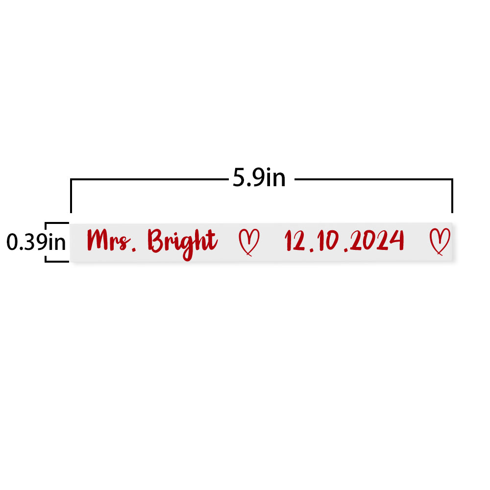 Custom Name & Date Heart Transparent Wedding Shoe Stickers - Personalised Couple's Gift