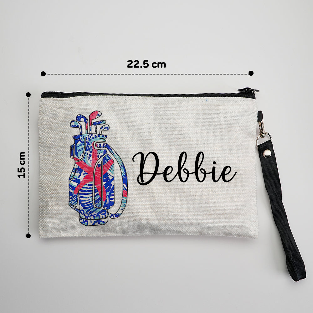 Custom Name Golf Bag Design Canvas Makeup Bag - Personalised and Stylish