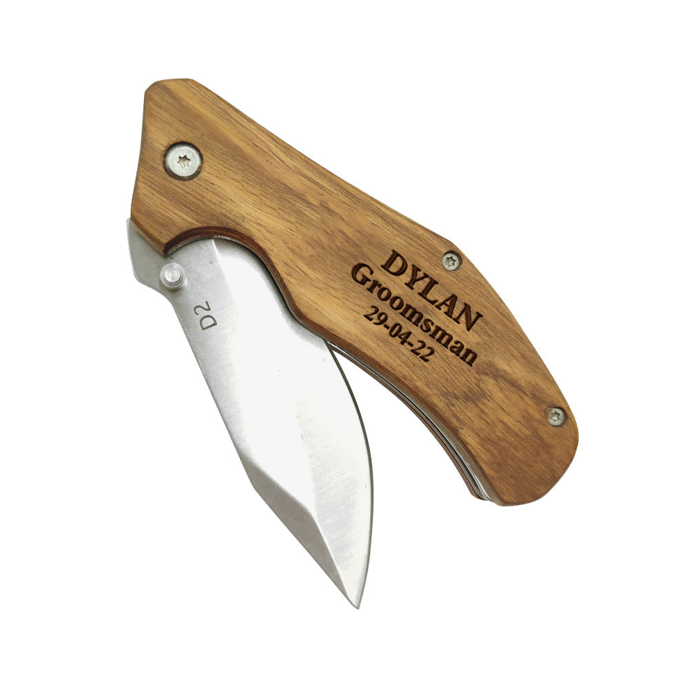 Personalised Engraved Stainless Steel Folding Pocket Knife Gifts for Groomsmen