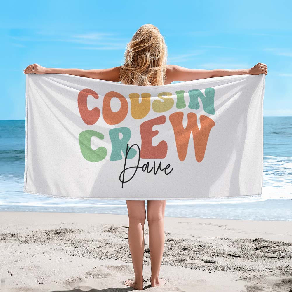 Customisable Beach Towel with Name - Gift for Vacations