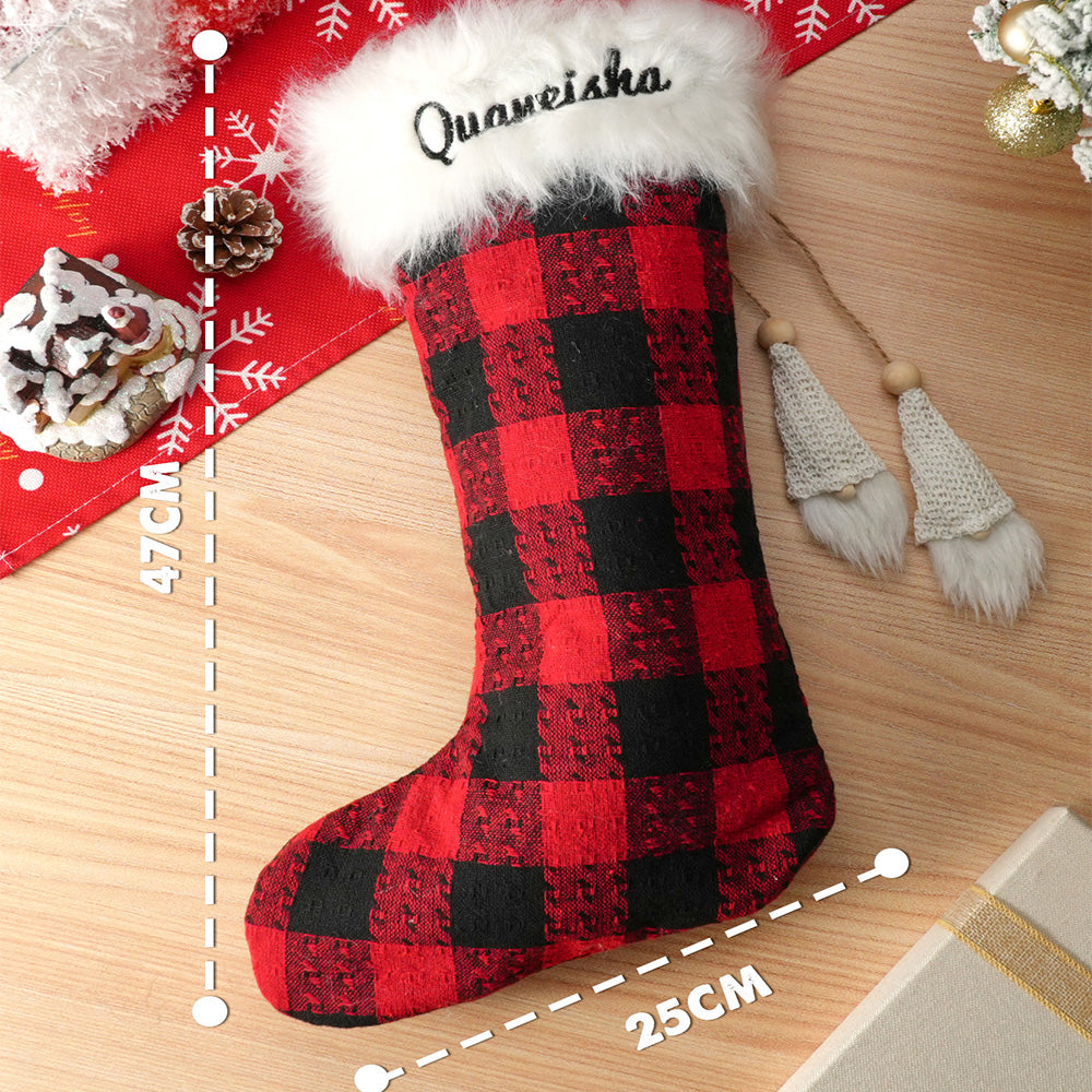 Personalised Christmas Stocking with Name Embroidery Christmas Stocking Gift for Family