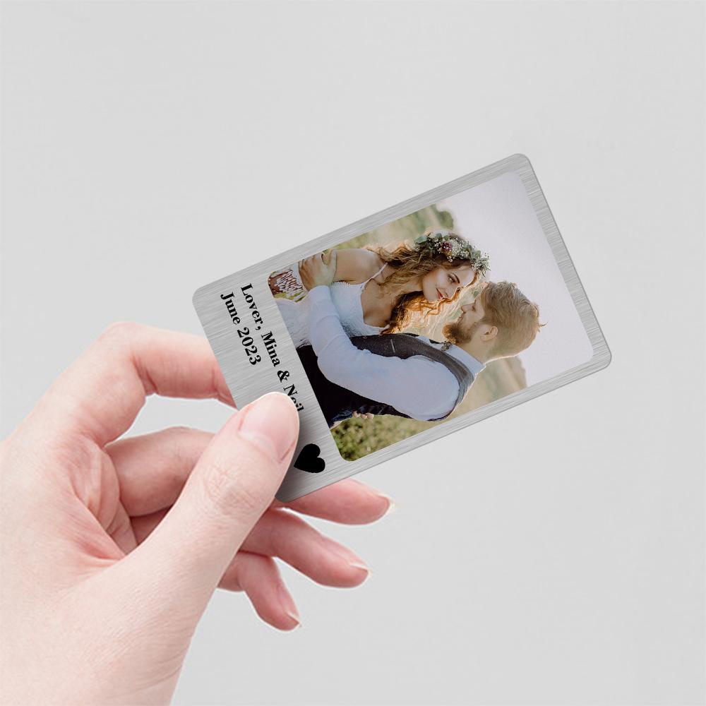 Love Gifts Photo Wallet Card Polaroid Style Metal Card Personlised Keepsake Gift