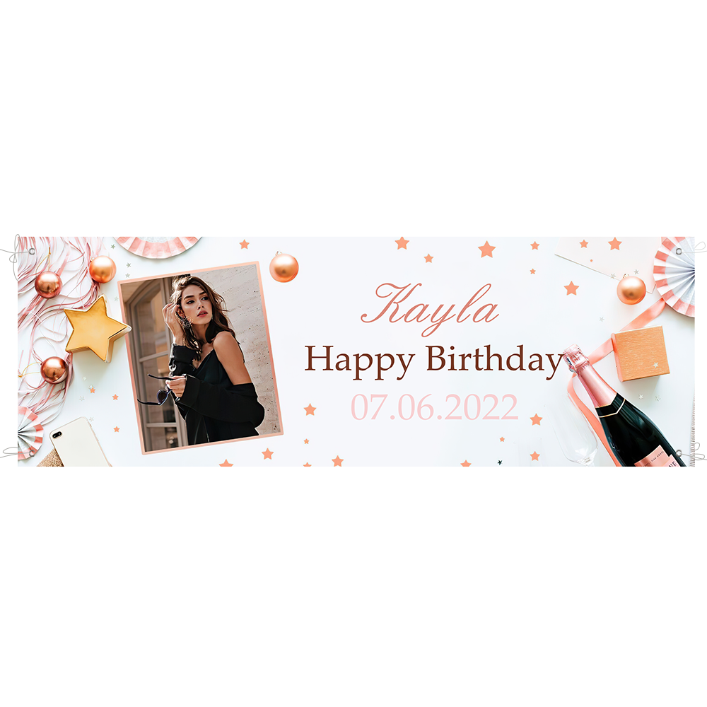 Custom Happy Birthday Banner Personalised Birthday Party Backdrop