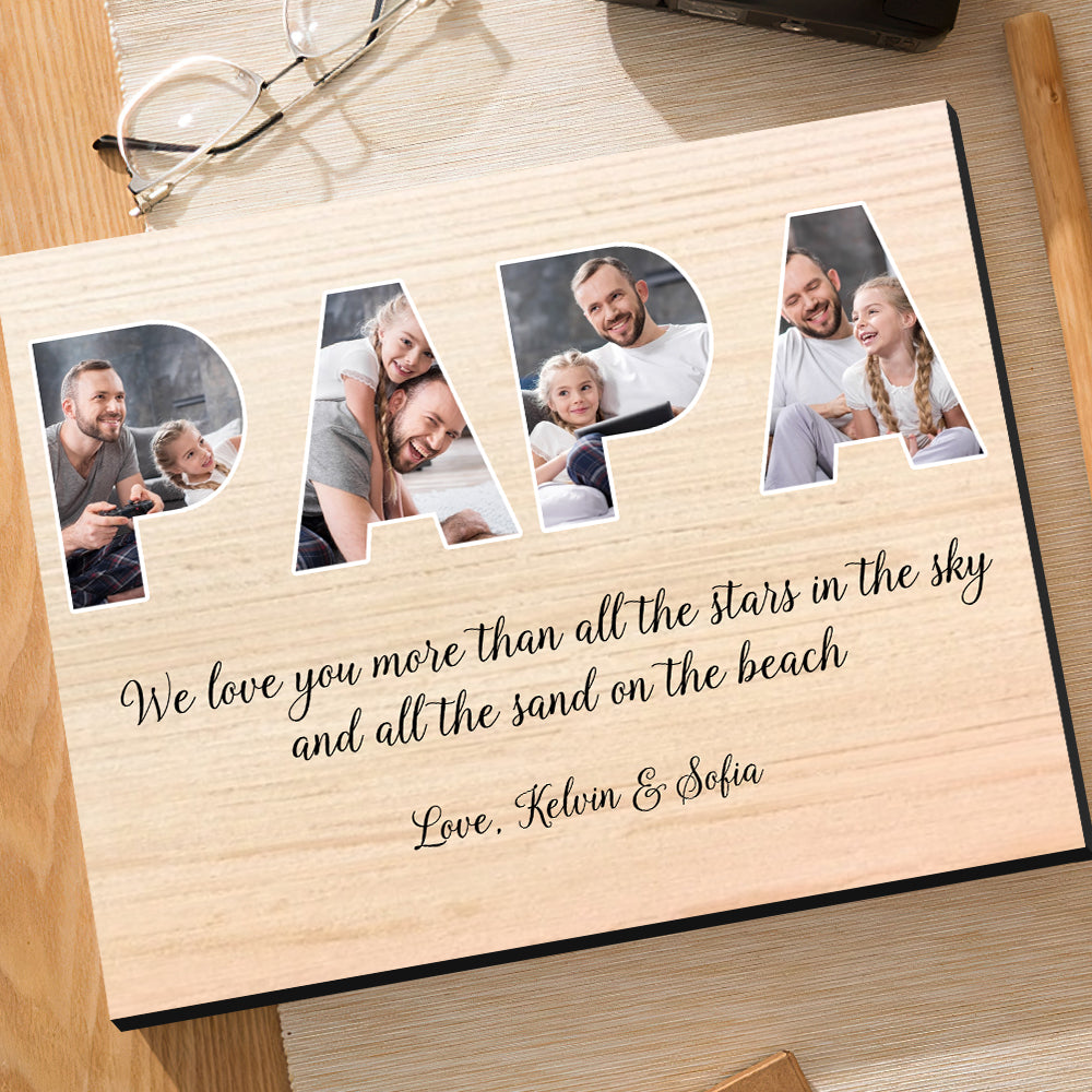Custom Daddy Photo Frame Personalised Letter Photo Collage Frame Gift for Dad