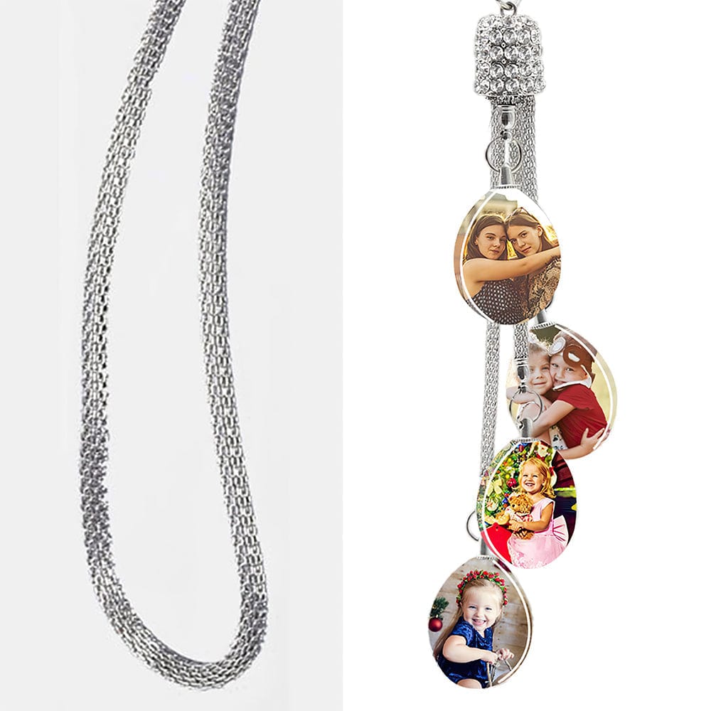 Custom Photo Car Crystal Rearview Mirror Hanging Decorations Accessories Valentine's Gifts