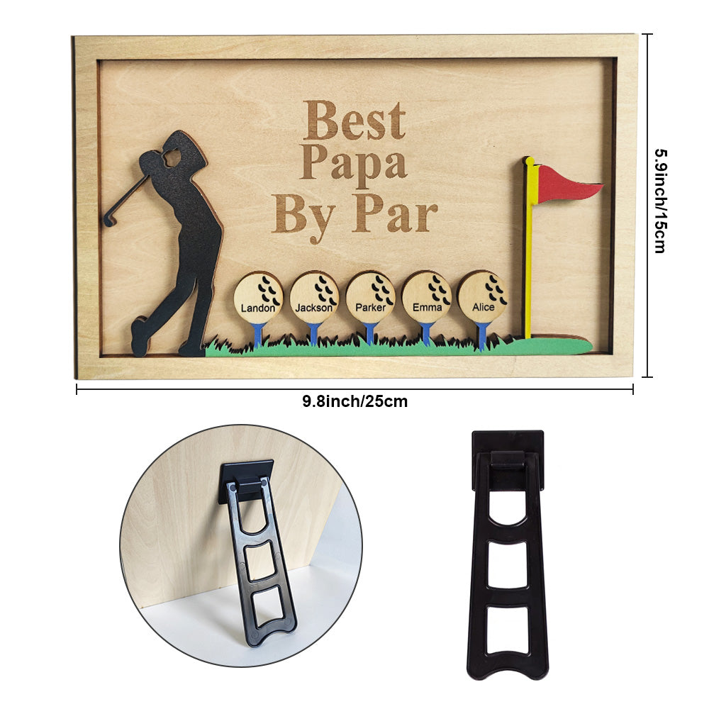 Personalised Father's Day Wooden Golf Sign Engraved Name Plaque Gift for Dad Grandpa