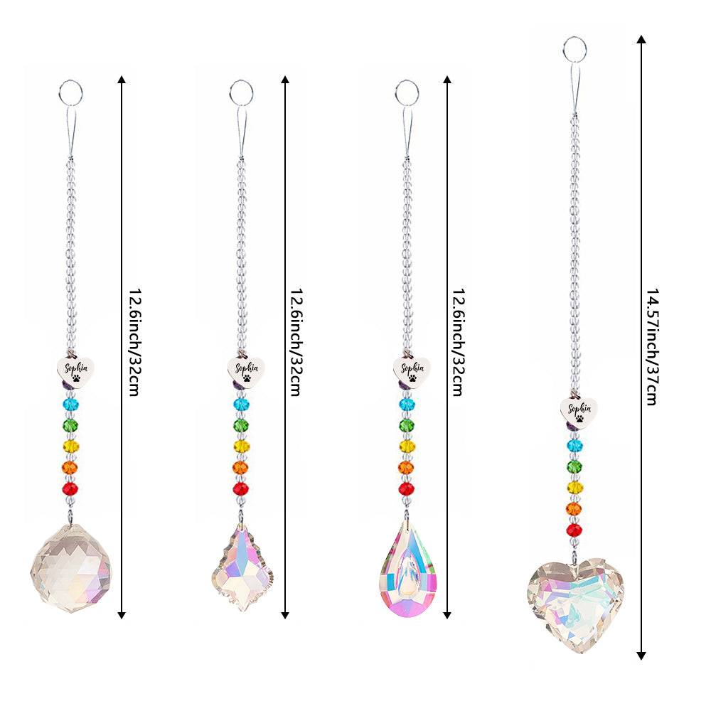 Custom Suncatcher Pet Memorial Crystal Rainbow Bridge Sun Catcher for Pet Sympathy Gift