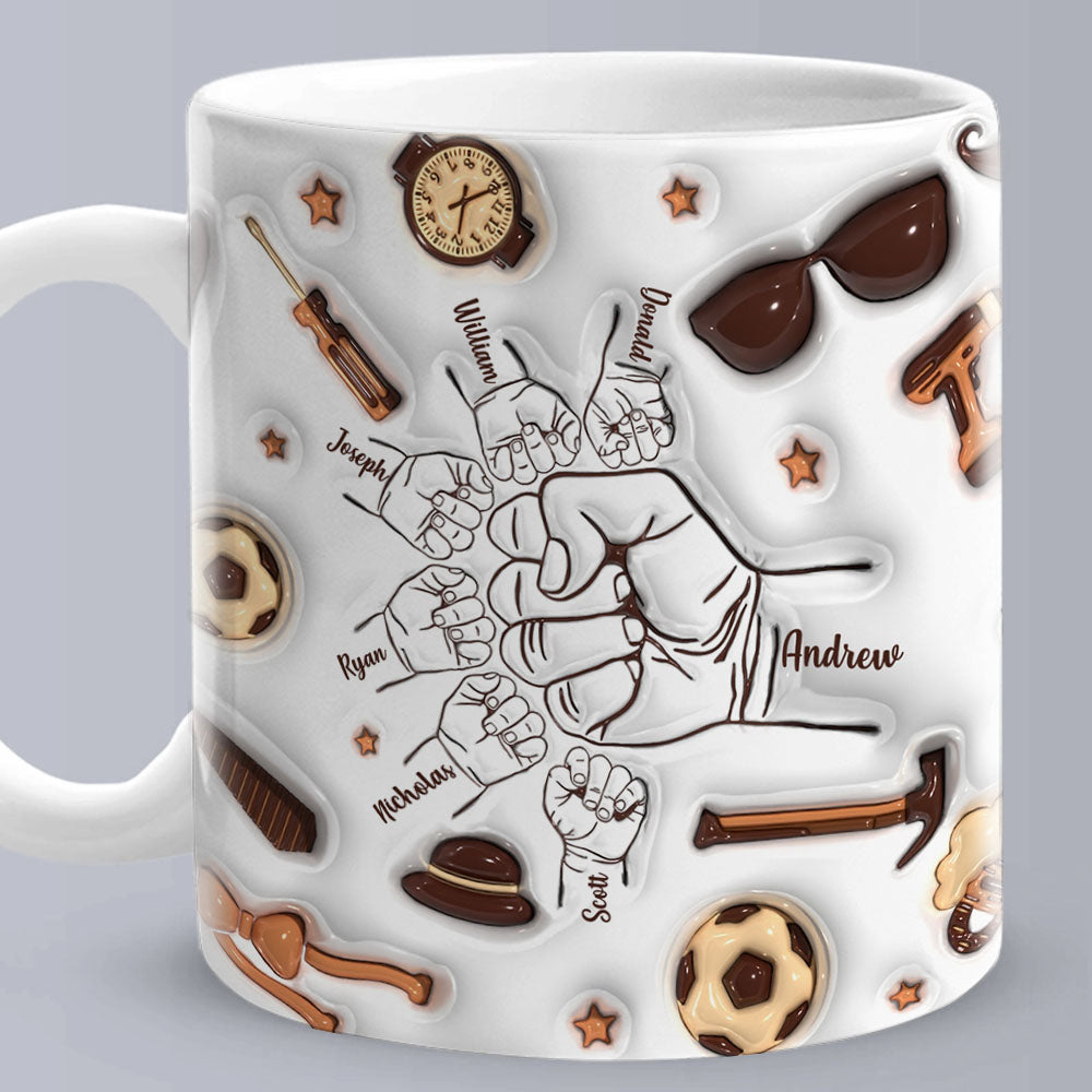 Personalised Fist Bump Mug for Papa or Grandpa - Perfect Father's Day Gift