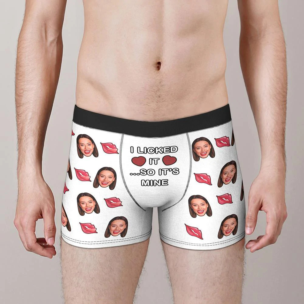 Customised Underwear Boxer "I Licked It So It's Mine" Valentine's Day Gift