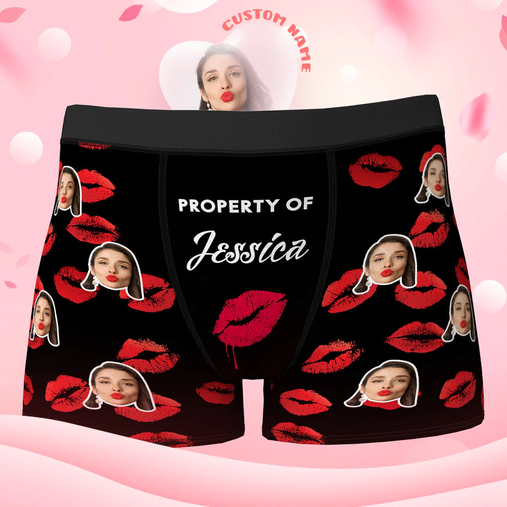 Customised Boxer Shorts Valentine's Day Gifts - Property of Your Lover