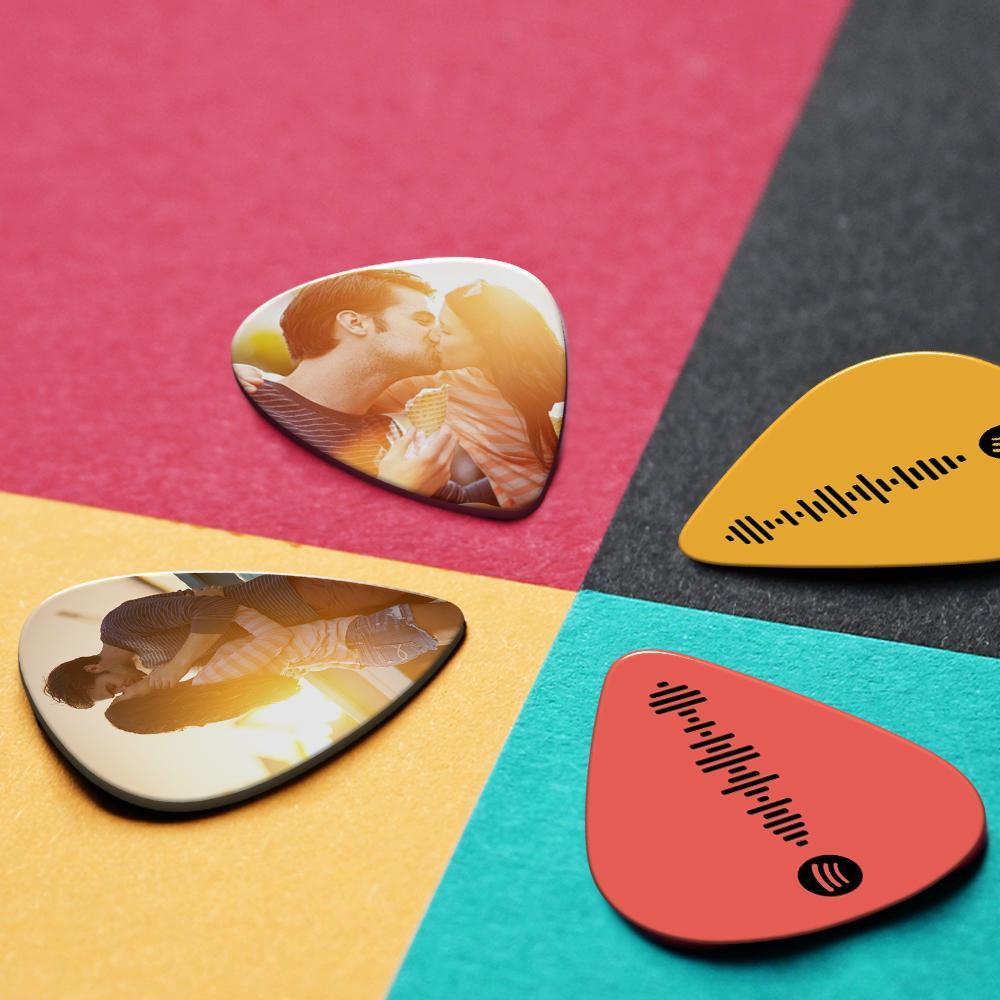 Customised Code Guitar Pick, Engraved Double-Sided Printed with Photo Guitar Pick Gifts 12Pcs Christmas Gifts