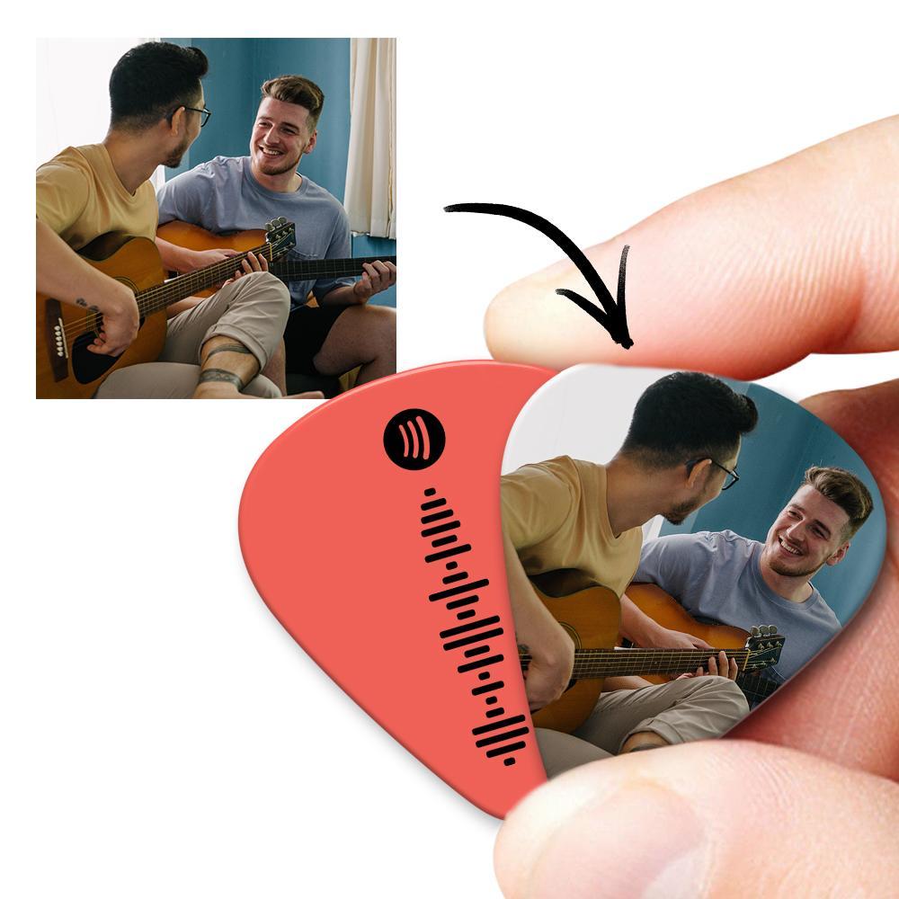 Customised Code Guitar Pick, Engraved Double-Sided Printed with Photo Guitar Pick Gifts 12Pcs Christmas Gifts
