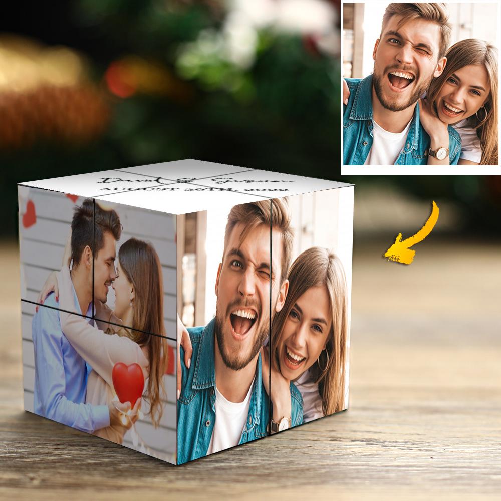 Custom Rubiks Cube Photo Frame Multi Photo Mr And Mrs Custom Wedding Photo Cube 7*7*7cm
