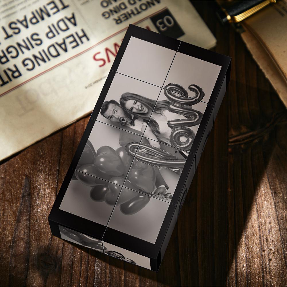 Multiphoto Black Filter Rubik's Cube Gifts for Couple