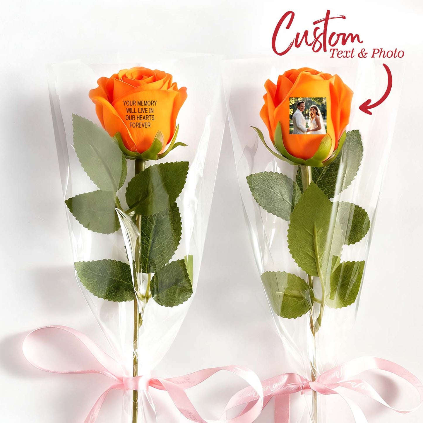 Custom Photo & Text Rose (Multiple Colors Available) – Personalized Valentine’s Day Gift Mother’s Day Gift