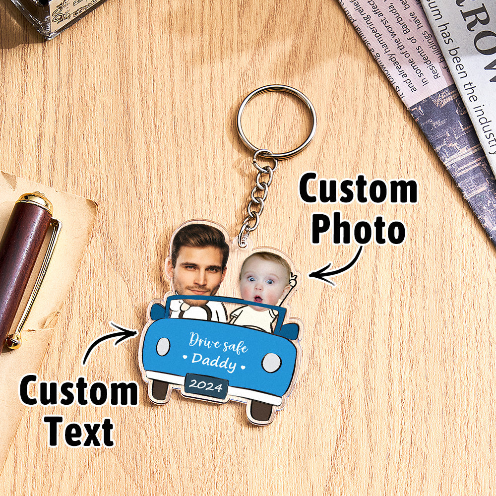 Personalised Drive Safe Keychain Custom Car Style Keychain Gifts for Dad