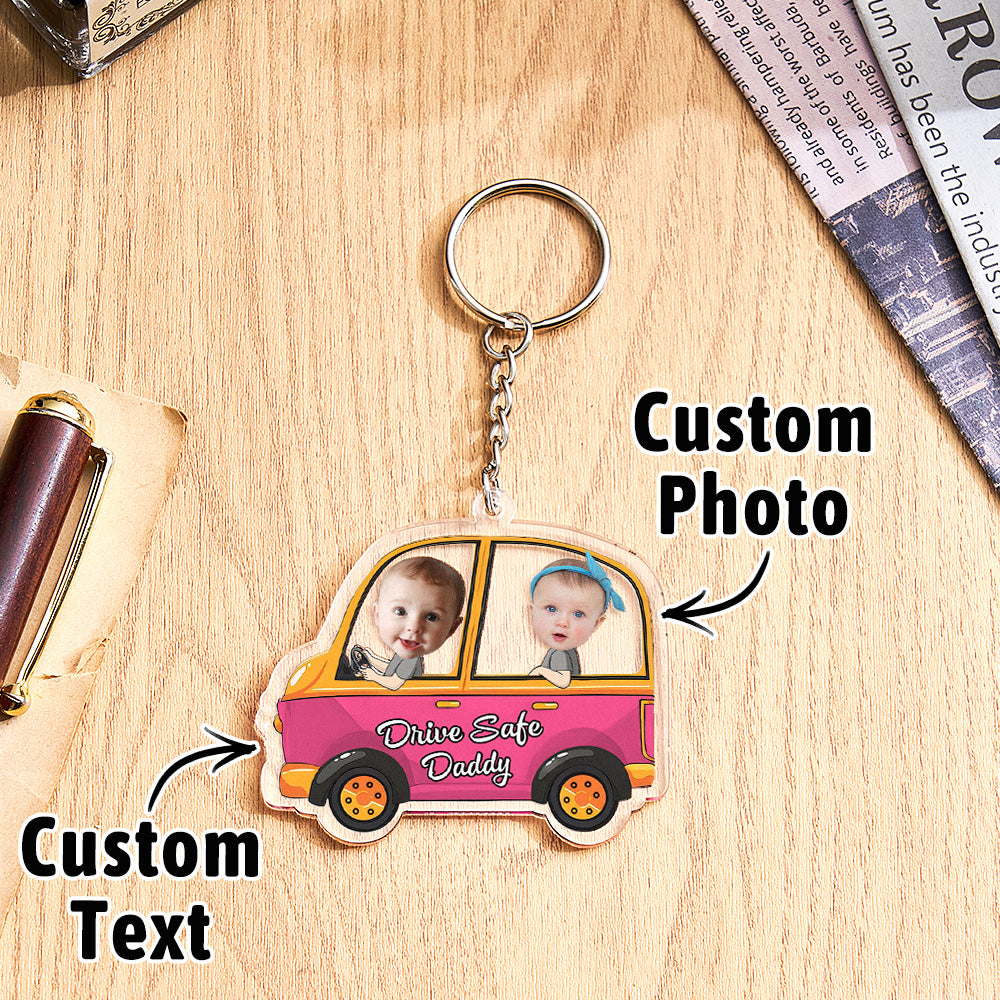 Personalised Drive Safe Keychain Custom Car Style Keychain Gifts for Dad
