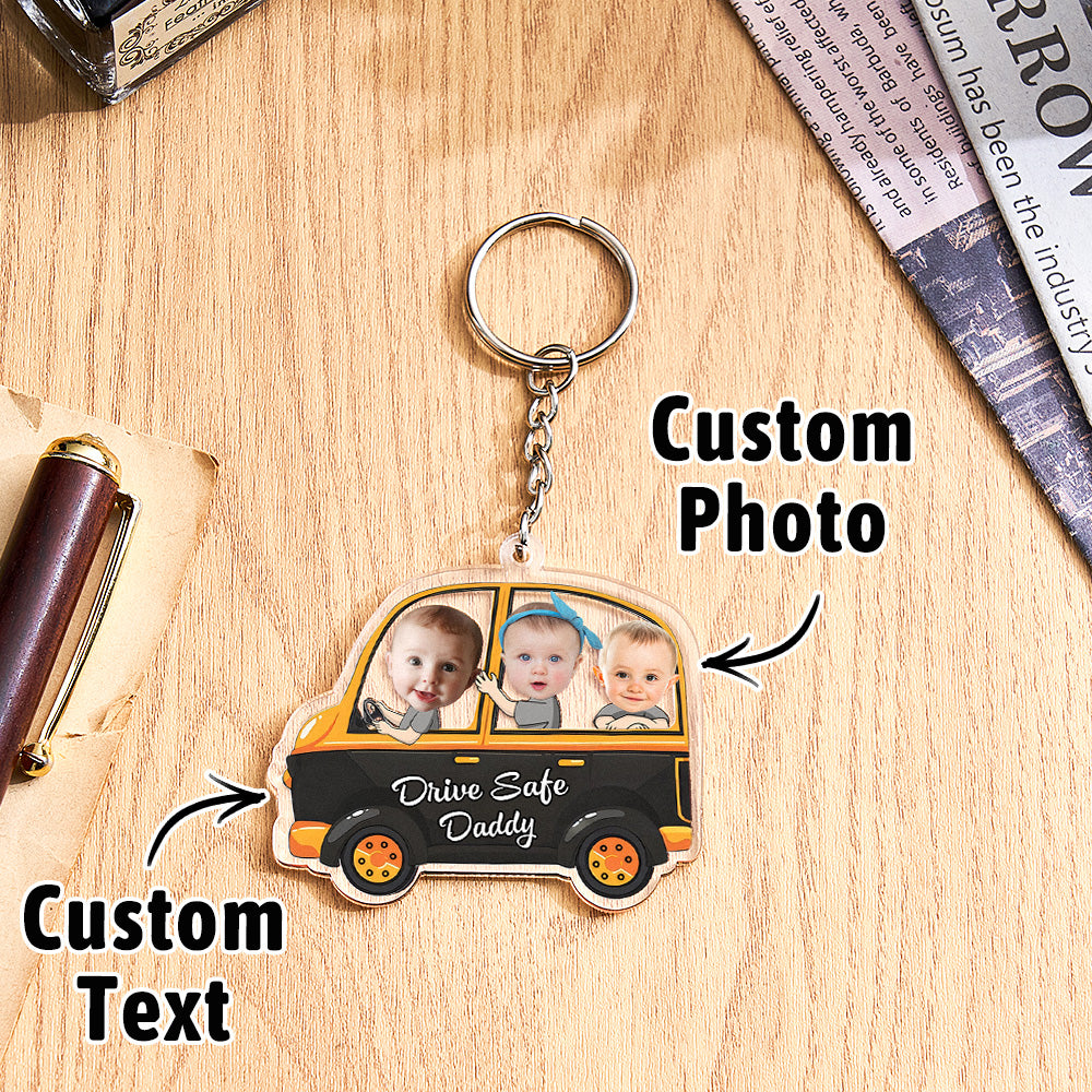 Personalised Drive Safe Keychain Custom Car Style Keychain Gifts for Dad