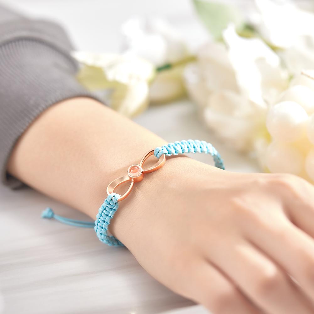 Custom Infinity Projection Photo Bracelet Couple Jewelry