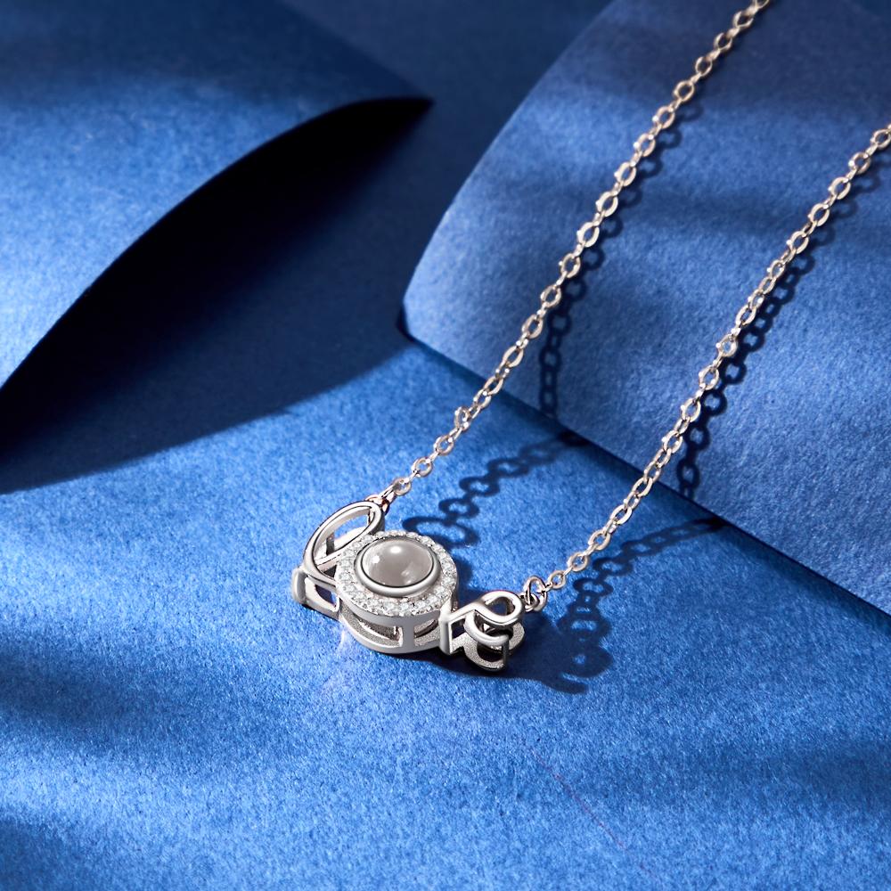 Custom Love Projection Necklace Personalised Picture Jewelry Silver