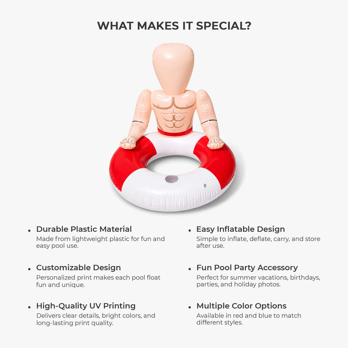 Custom Face Photo Pool Float – Personalised Summer Gift for Friends
