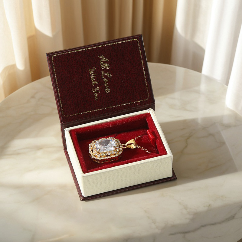 Book Shape Jewelry Box Ring Box Necklace Box Multicolor Gift Box Gift For Lover For Her (Box Only No Jewelry Included)