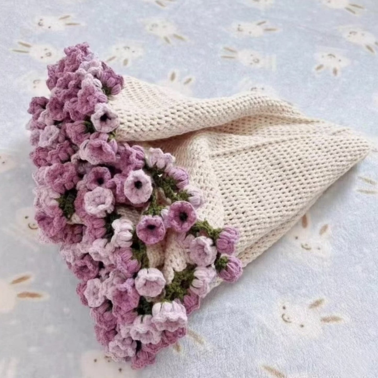 Crochet Flower Bouquet Blanket Elegant Mother's Day Gift for Her
