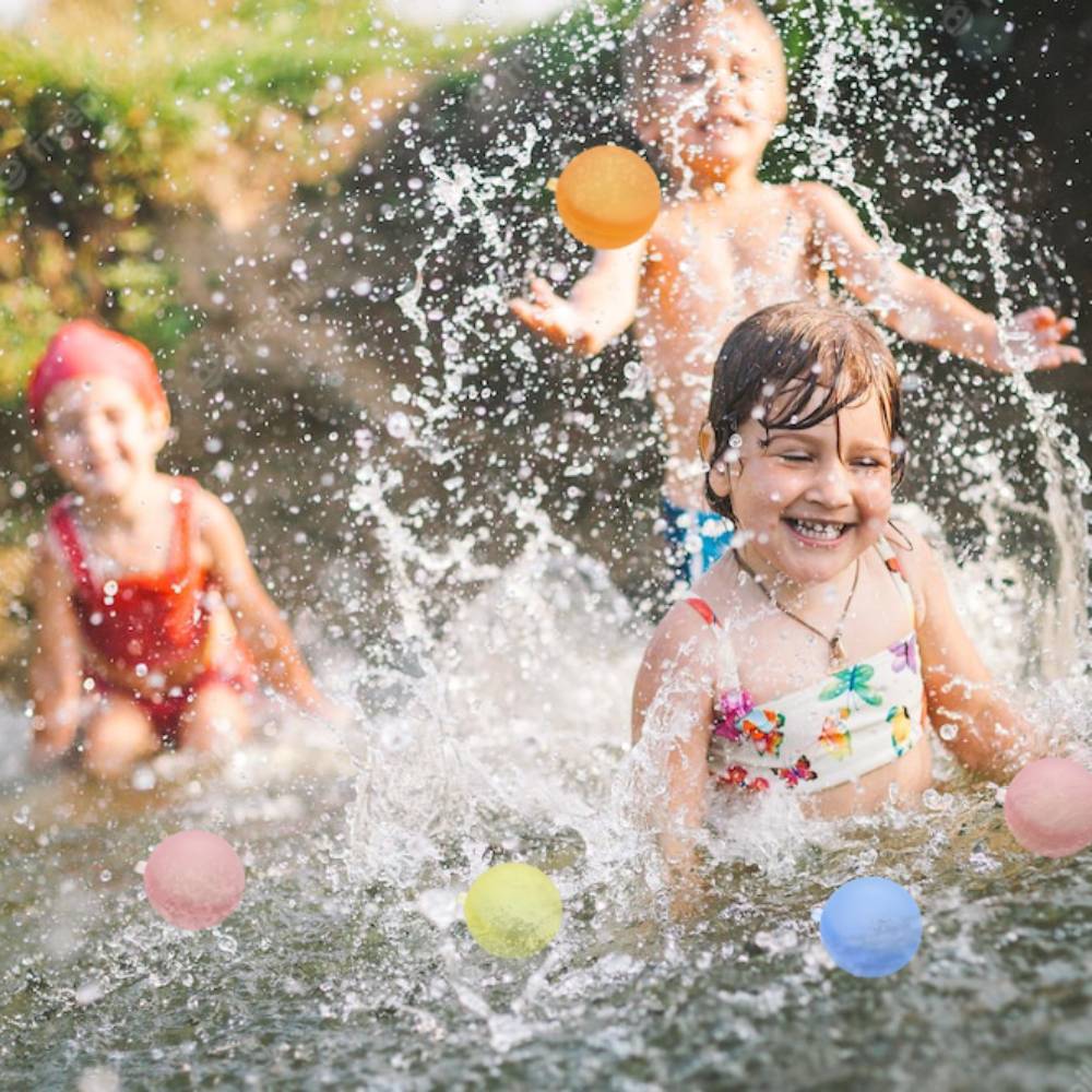 12PCS Reusable Water Balloons Quick Fill Refillable Water Balls for Kids