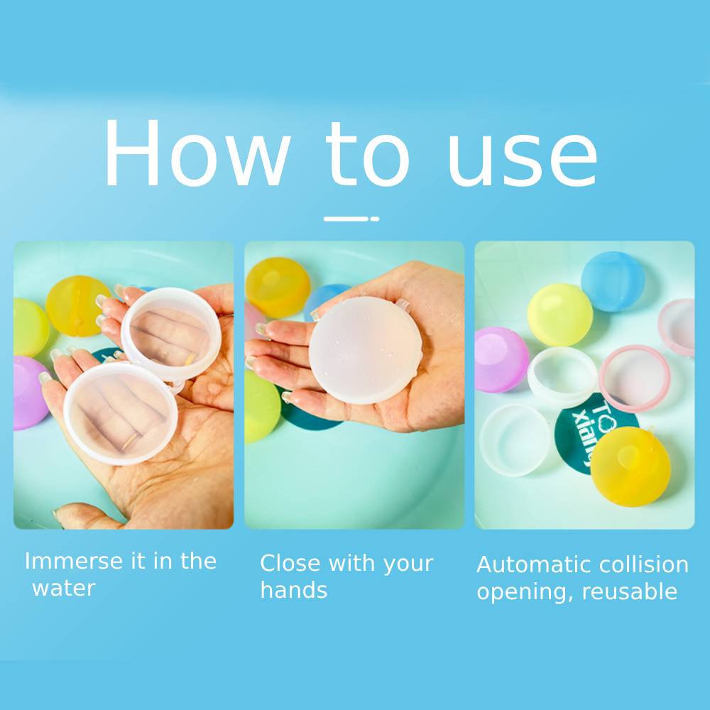 12PCS Reusable Water Balloons Quick Fill Refillable Water Balls for Kids