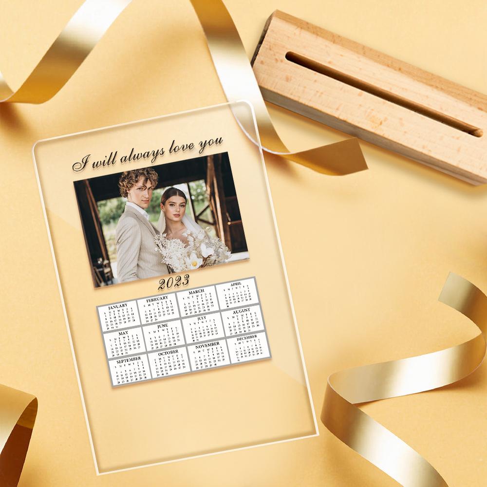 Custom Acrylic Calendar Personalised Night Light with Your Photo Gifts for Couples