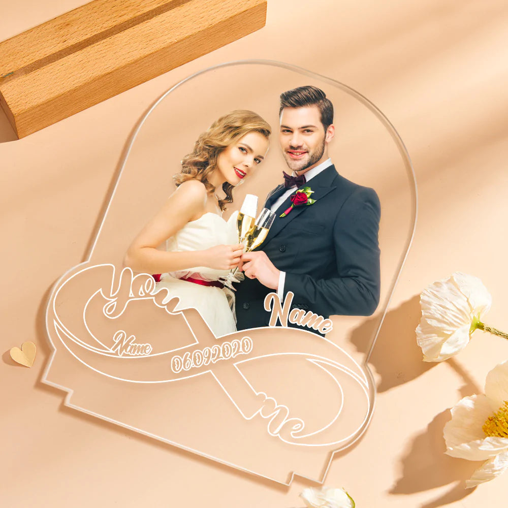 Custom Photo Led Lamp Infinity Symbol Personalised Name Nightlight