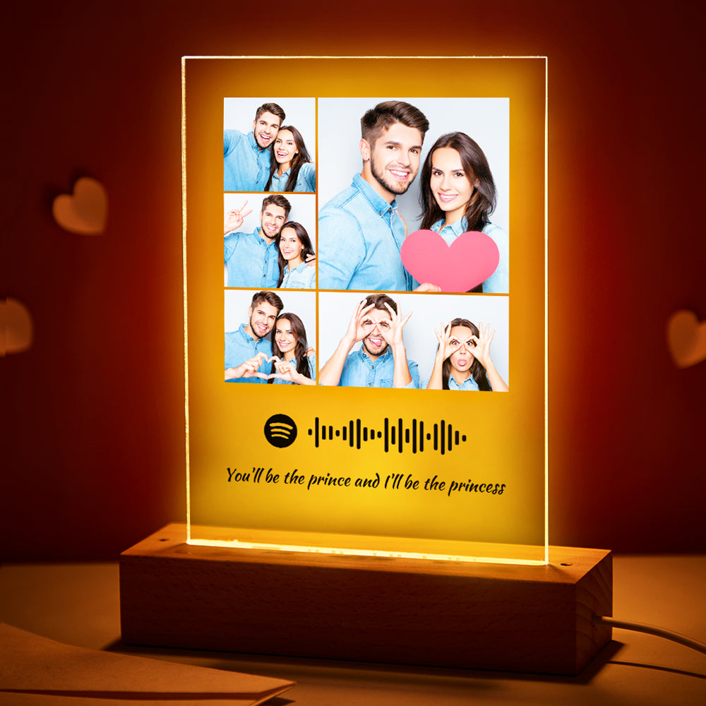 Custom Photo Spotify Plaque/Night Light Personalised Music Spotify Code Best Gift for Love
