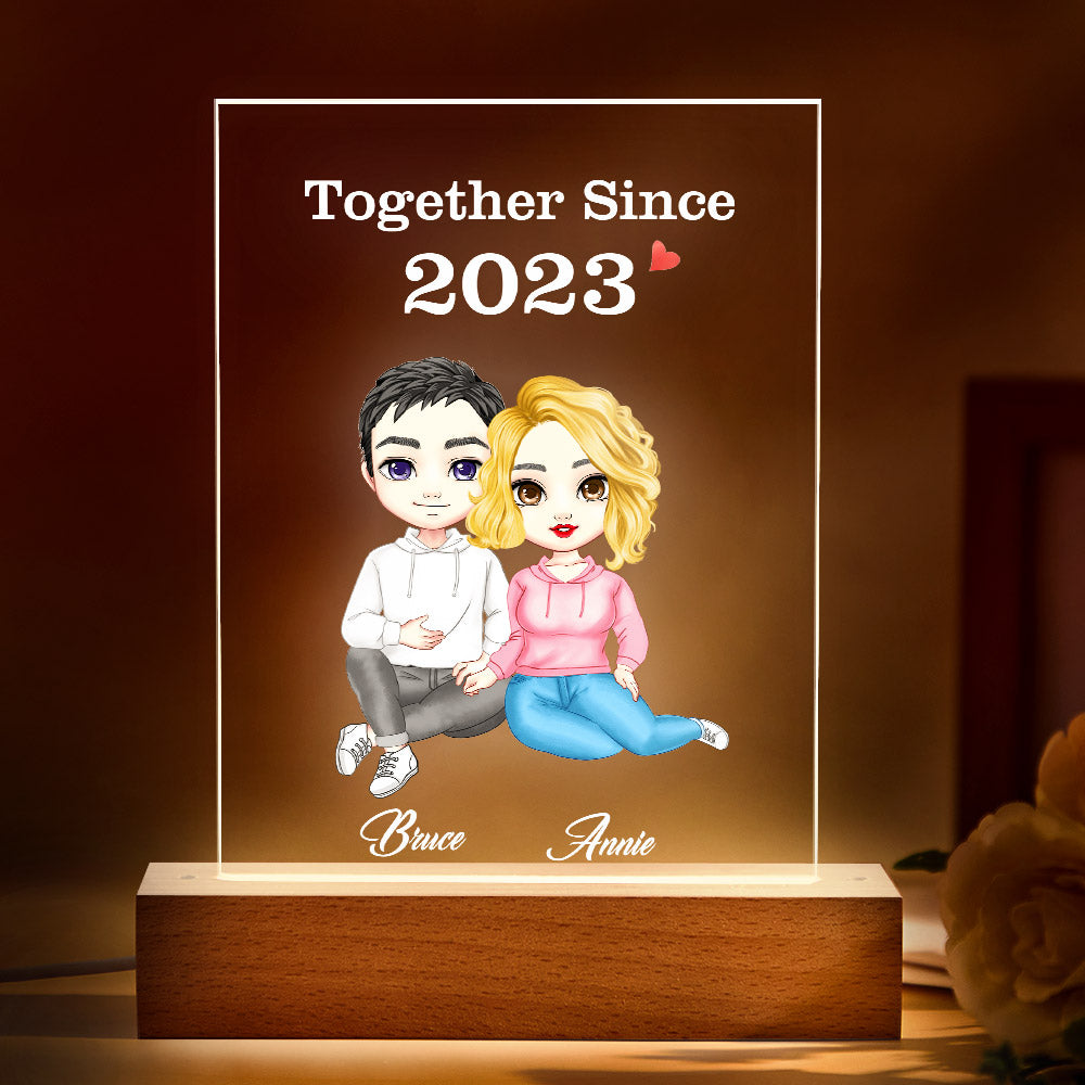 Cartoon Couple Gifts Valentine's Day/Anniversary Gifts, Personalised Card/Plaque/Night Light