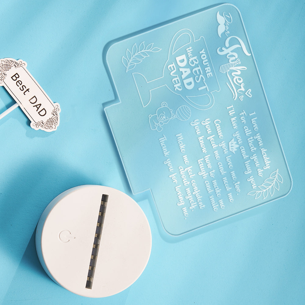 Custom Night Light To Dad Personalised Text Sign "You are The Best Dad"