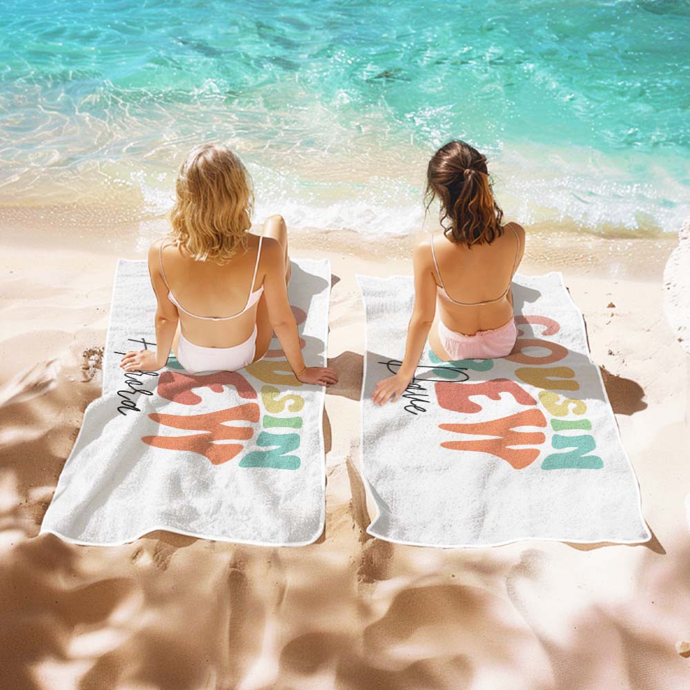 Customisable Beach Towel with Name - Gift for Vacations