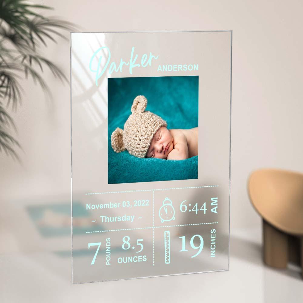 Personalised Baby Birthday Plaque Custom Baby Photo Plaque Gift