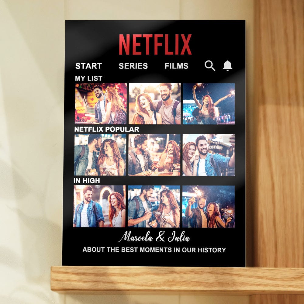 Custom Photo NETFLIX Movie Plaque Personalised Home Decor Anniversary Gift