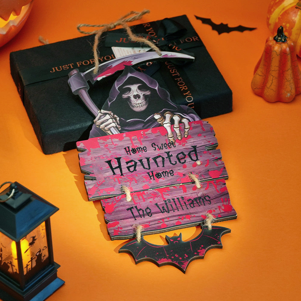 Personalised Death Scythe Ornaments Halloween Door Sign Home Decor for Halloween Gift