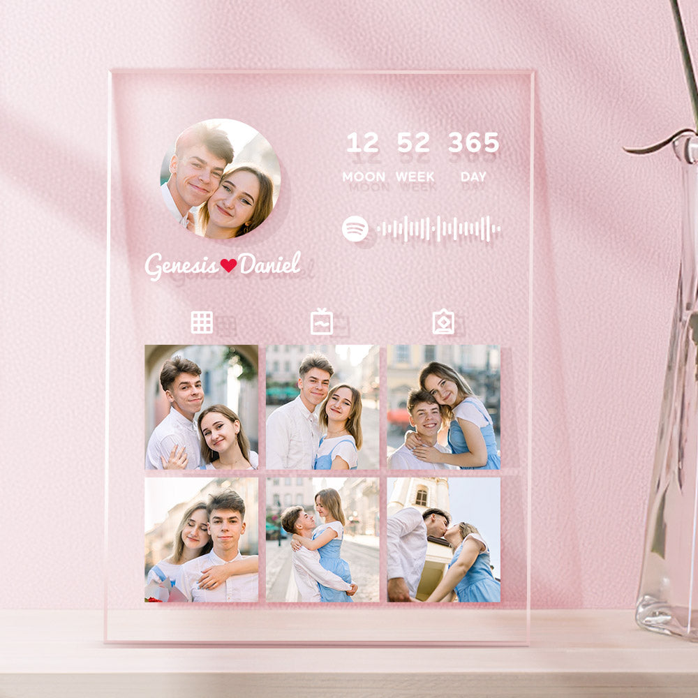 Custom Spotify Music Plaque Personalised Photo Anniversary Plaque Gift